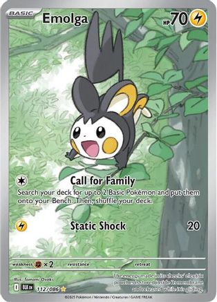 Emolga - 112/086 Holofoil [SV: Black Bolt] Pokemon Single Pokémon