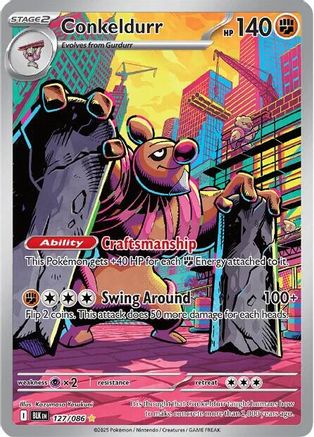 Conkeldurr - 127/086 Holofoil [SV: Black Bolt] Pokemon Single Pokémon