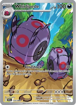 Whirlipede - 133/086 Holofoil [SV: Black Bolt] Pokemon Single Pokémon