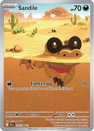 Sandile - 135/086 Holofoil [SV: Black Bolt] Pokemon Single Pokémon