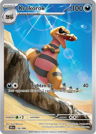 Krokorok - 136/086 Holofoil [SV: Black Bolt] Pokemon Single Pokémon