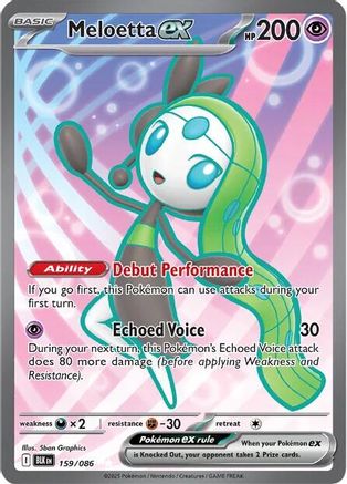 Meloetta ex - 159/086 (159) - [SV: Black Bolt] Holofoil Pokemon Single Pokémon