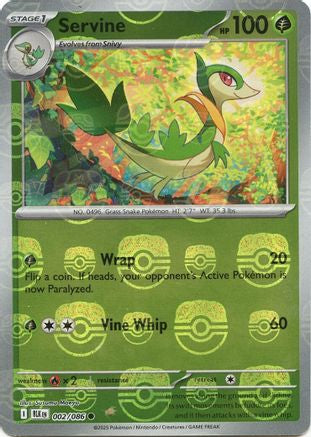 Servine (Master Ball Pattern) (2) Holofoil [SV: Black Bolt] Pokemon Single Pokémon