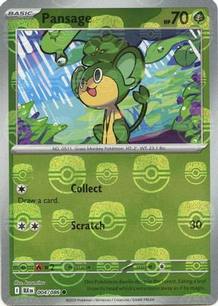 Pansage (Master Ball Pattern) (4) Holofoil [SV: Black Bolt] Pokemon Single Pokémon