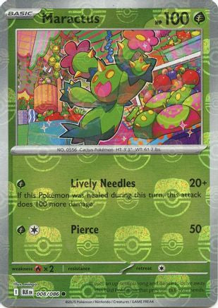 Maractus (Master Ball Pattern) (8) Holofoil [SV: Black Bolt] Pokemon Single Pokémon