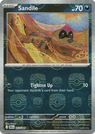 Sandile (Master Ball Pattern) (57) Holofoil [SV: Black Bolt] Pokemon Single Pokémon