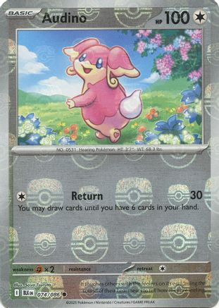Audino - 074/086 (Master Ball Pattern) Holofoil [SV: Black Bolt] Pokemon Single Pokémon