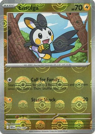 Emolga (Poke Ball Pattern) (29) Holofoil [SV: Black Bolt] Pokemon Single Pokémon