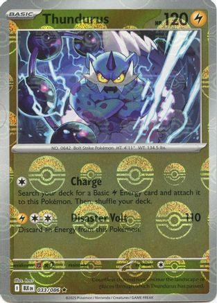Thundurus (Poke Ball Pattern) (33) Holofoil [SV: Black Bolt] Pokemon Single Pokémon