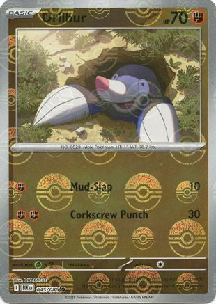 Drilbur (Poke Ball Pattern) (45) Holofoil [SV: Black Bolt] Pokemon Single Pokémon