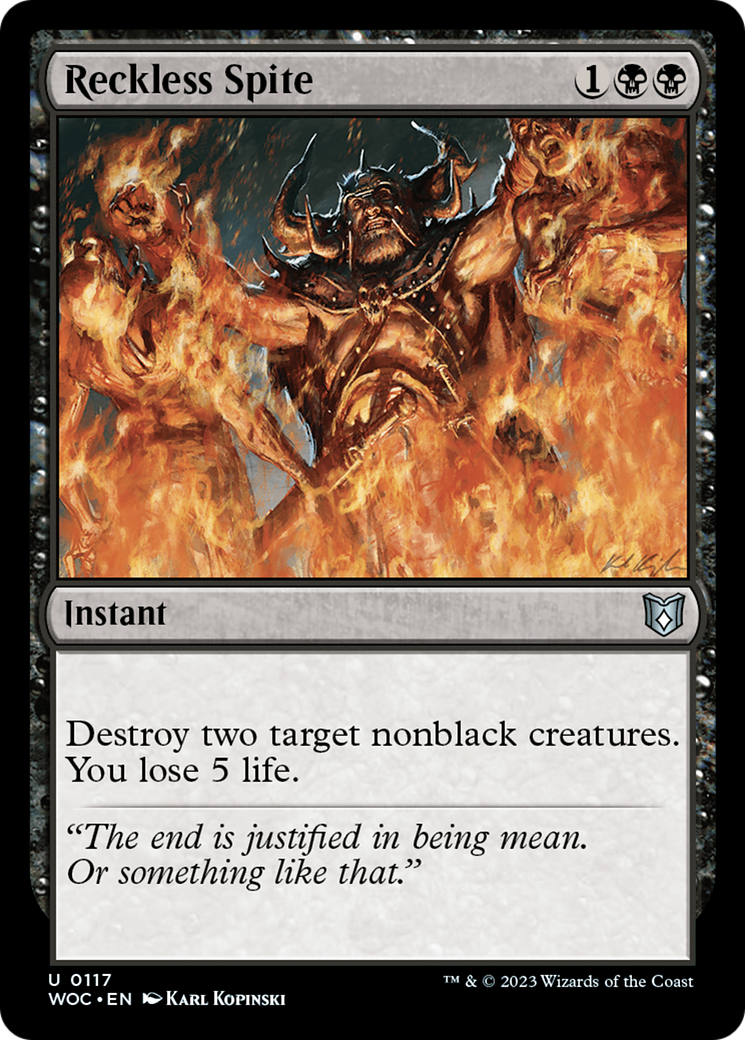 Reckless Spite (WOC-117) [Wilds of Eldraine Commander] MTG Single Wizards of the Coast
