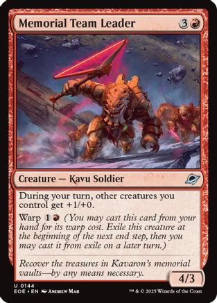 Memorial Team Leader (EOE-144) [Edge of Eternities] MTG Single Wizards of the Coast