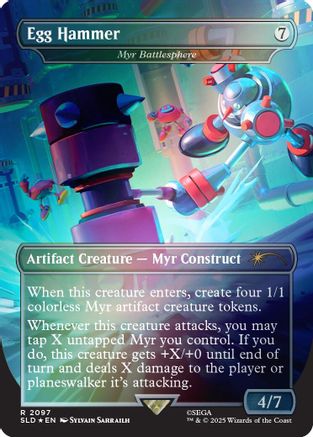 Egg Hammer - Myr Battlesphere (Rainbow Foil) (SLD-2097) [Secret Lair] Drop Series Foil MTG Single Wizards of the Coast