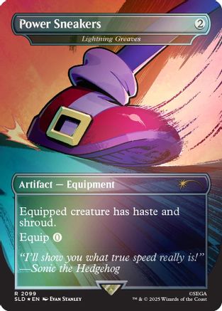 Power Sneakers - Lightning Greaves (Rainbow Foil) (SLD-2099) [Secret Lair] Drop Series Foil MTG Single Wizards of the Coast