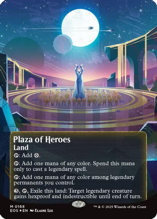 Plaza of Heroes (0168) (Borderless) (Galaxy Foil) (EOS-168) [Edge of Eternities: Stellar Sights] Foil MTG Single Wizards of the Coast