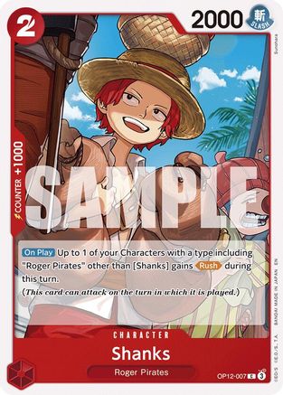 Shanks (007) (OP12-007) [Legacy of the Master] One Piece Single Bandai