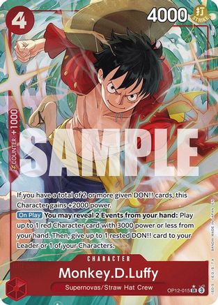 Monkey.D.Luffy (Alternate Art) (OP12-015) [Legacy of the Master] Foil One Piece Single Bandai