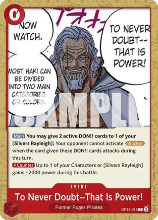 To Never Doubt--That Is Power! (OP12-016) [Legacy of the Master] One Piece Single Bandai