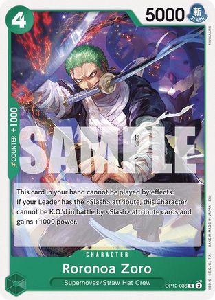 Roronoa Zoro (036) (OP12-036) [Legacy of the Master] One Piece Single Bandai
