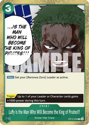 Luffy Is the Man Who Will Become the King of Pirates!!! (OP12-039) [Legacy of the Master] Foil One Piece Single Bandai