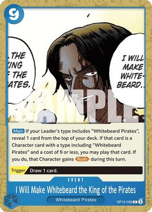 I Will Make Whitebeard the King of the Pirates (OP12-058) [Legacy of the Master] One Piece Single Bandai
