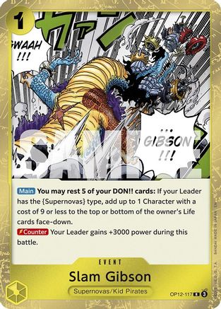 Slam Gibson (OP12-117) [Legacy of the Master] Foil One Piece Single Bandai