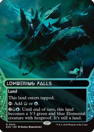 Lumbering Falls (0024) (Borderless) (EOS-024) [Edge of Eternities: Stellar Sights] Foil MTG Single Wizards of the Coast