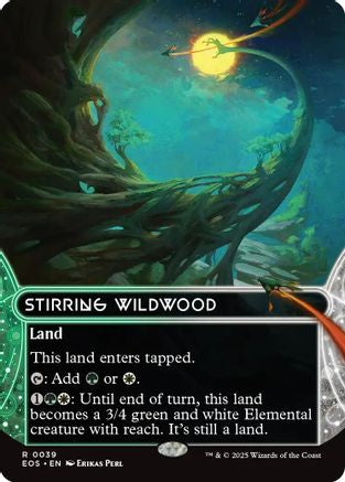 Stirring Wildwood (0039) (Borderless) (EOS-039) [Edge of Eternities: Stellar Sights] MTG Single Wizards of the Coast
