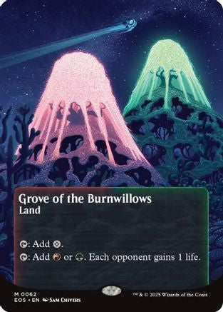 Grove of the Burnwillows (0062) (Borderless) (EOS-062) [Edge of Eternities: Stellar Sights] Foil MTG Single Wizards of the Coast