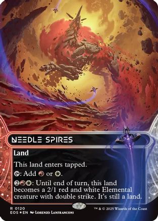Needle Spires (0120) (Borderless) (Galaxy Foil) (EOS-120) [Edge of Eternities: Stellar Sights] Foil MTG Single Wizards of the Coast