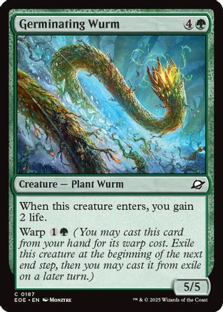 Germinating Wurm (EOE-187) [Edge of Eternities] MTG Single Wizards of the Coast