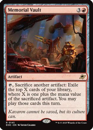 Memorial Vault (EOE-145) [Edge of Eternities] Foil MTG Single Wizards of the Coast