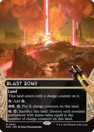 Blast Zone (0002) (Borderless) (EOS-002) [Edge of Eternities: Stellar Sights] MTG Single Wizards of the Coast