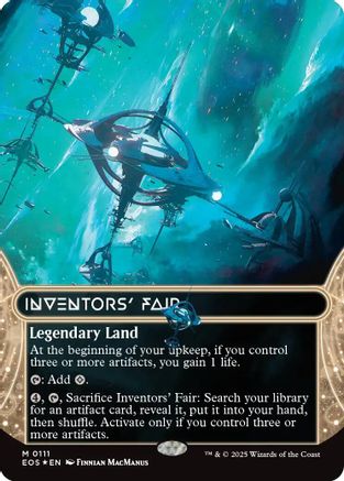 Inventors' Fair (0111) (Borderless) (Galaxy Foil) (EOS-111) [Edge of Eternities: Stellar Sights] Foil MTG Single Wizards of the Coast