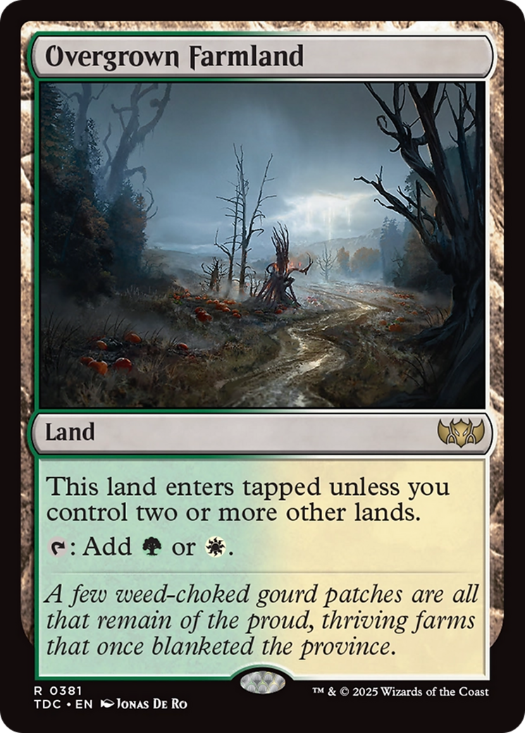 Overgrown Farmland (TDC-381) [Commander: Tarkir: Dragonstorm] MTG Single Wizards of the Coast
