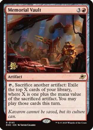 Memorial Vault (PRE-145) [Prerelease Cards] Foil MTG Single Wizards of the Coast