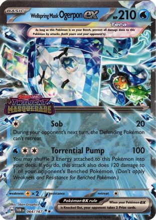 Wellspring Mask Ogerpon ex (Twilight Masquerade Stamp) (64) Holofoil [Misc: Cards & Products] Pokemon Single Pokémon