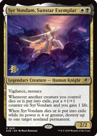 Syr Vondam, Sunstar Exemplar (PRE-231) [Prerelease Cards] Foil MTG Single Wizards of the Coast