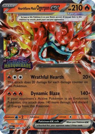 Hearthflame Mask Ogerpon ex (Twilight Masquerade Stamp) (40) Holofoil [Misc: Cards & Products] Pokemon Single Pokémon