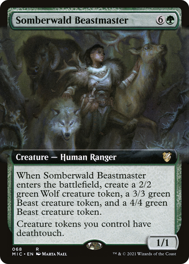 Somberwald Beastmaster (MIC-068) [Midnight Hunt Commander] (Extended Art) MTG Single Wizards of the Coast