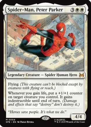 Spider-Man, Peter Parker (SPE, MAR-004) [Marvel's Spider-Man: Eternal-Legal] Foil MTG Single Wizards of the Coast