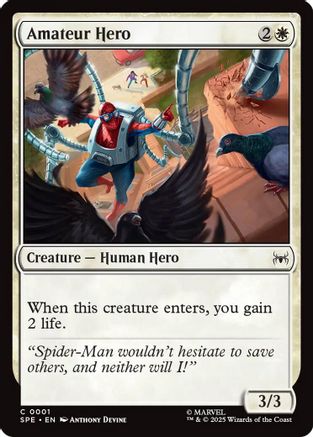 Amateur Hero (SPE-001) [Marvel's Spider-Man: Eternal-Legal] MTG Single Wizards of the Coast