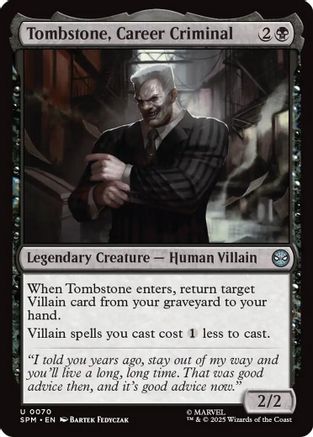 Tombstone, Career Criminal (SPM-070) [Marvel's Spider-Man] Foil MTG Single Wizards of the Coast