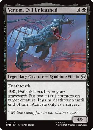 Venom, Evil Unleashed (SPM-071) [Marvel's Spider-Man] Foil MTG Single Wizards of the Coast