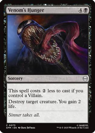 Venom's Hunger (SPM-073) [Marvel's Spider-Man] Foil MTG Single Wizards of the Coast