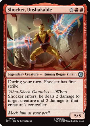 Shocker, Unshakable (SPM-089) [Marvel's Spider-Man] Foil MTG Single Wizards of the Coast