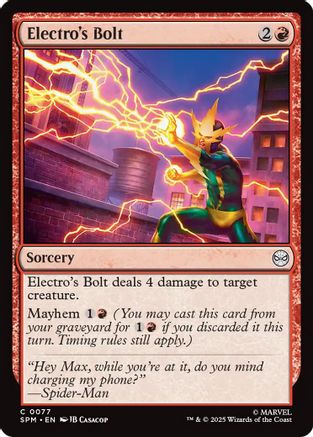 Electro's Bolt (SPM-077) [Marvel's Spider-Man] Foil MTG Single Wizards of the Coast