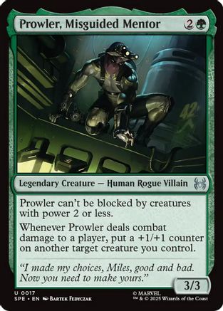Prowler, Misguided Mentor (SPE-017) [Marvel's Spider-Man: Eternal-Legal] MTG Single Wizards of the Coast