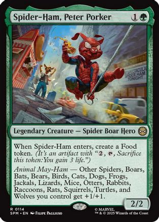 Spider-Ham, Peter Porker (SPM-114) [Marvel's Spider-Man] Foil MTG Single Wizards of the Coast