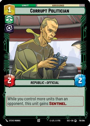 Corrupt Politician (79/264) [Secrets of Power] Star Wars: Unlimited Single Disney